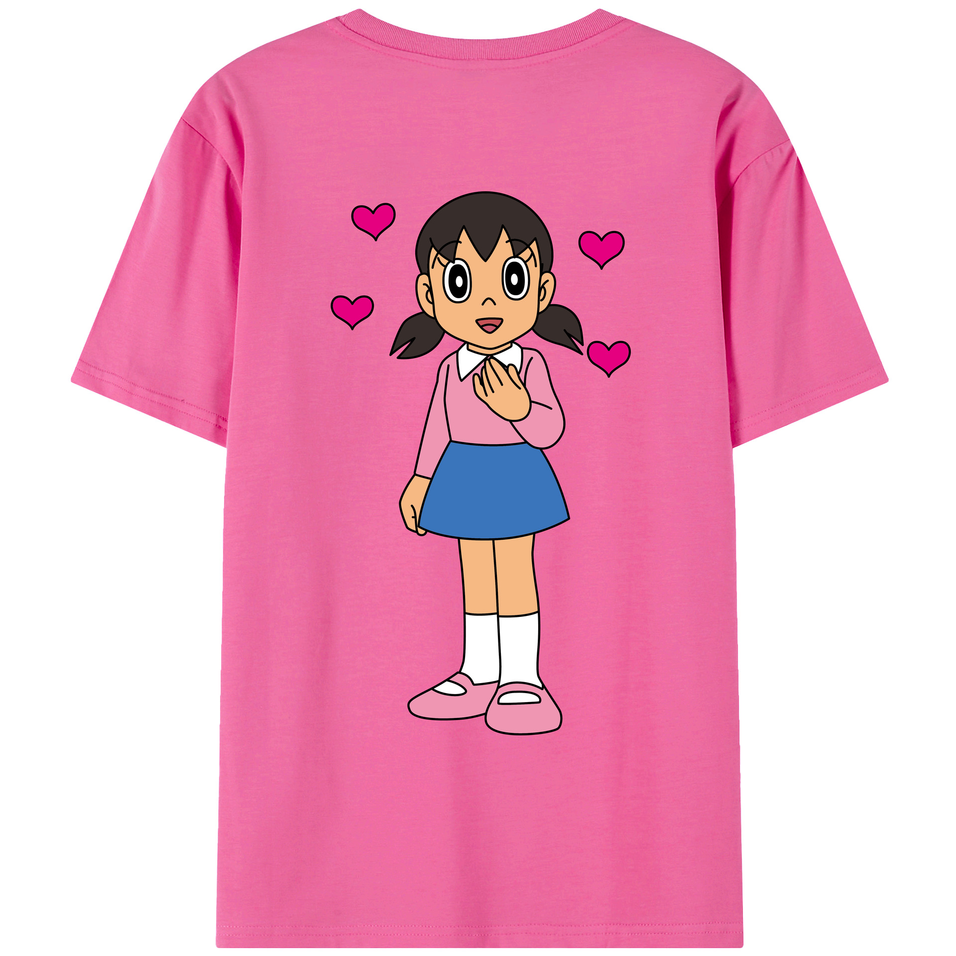 （画像用） ドラえもん みなもと しずか Doraemon Shizuka Minamoto レディース半袖Tシャツ(バックプリント)